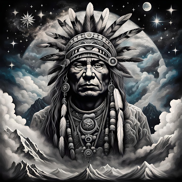 Download Native American, Portrait, Headdress. Royalty-Free Stock ...