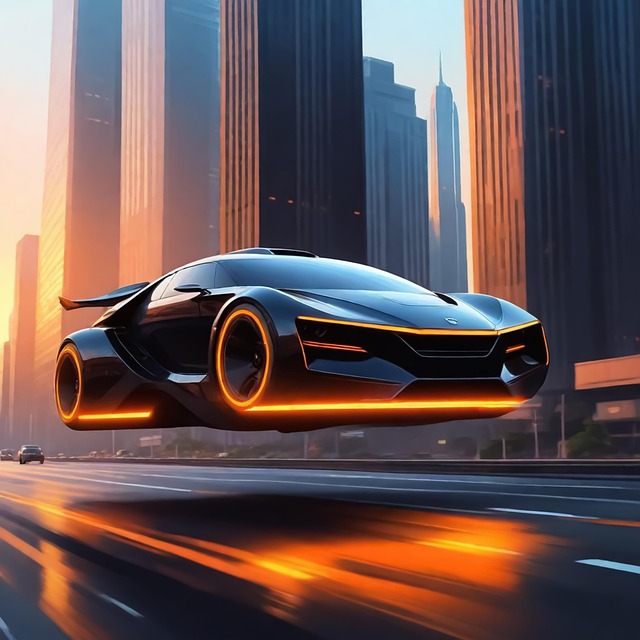 Free car futuristic science fiction illustration