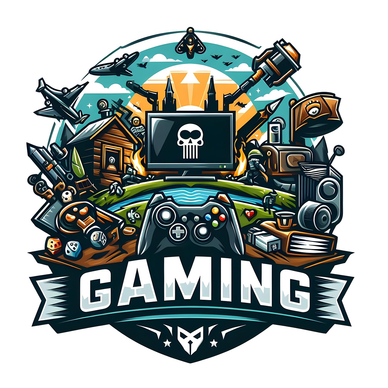 Download free HD stock image of Logo Gaming Free logo gaming technology illustration