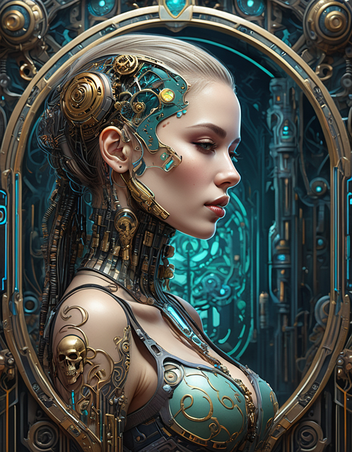 Free beautiful girl future illustration