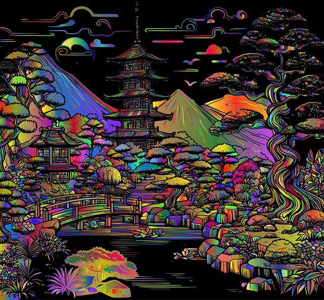 Free house japanese building illustration