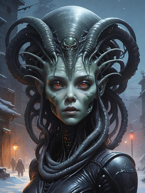 Free ai generated alien science fiction illustration