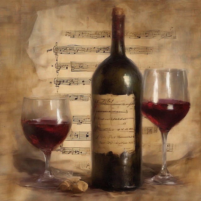 Free ai generated wine sheet music illustration