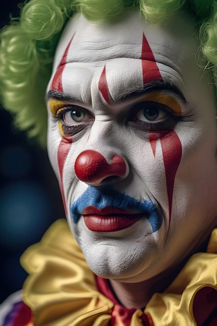 Free clown scary portrait illustration