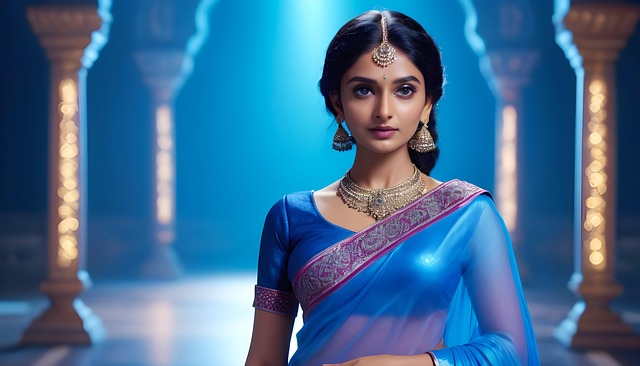 Indisk, Model, Saree, Kvinde, Mode, Sari