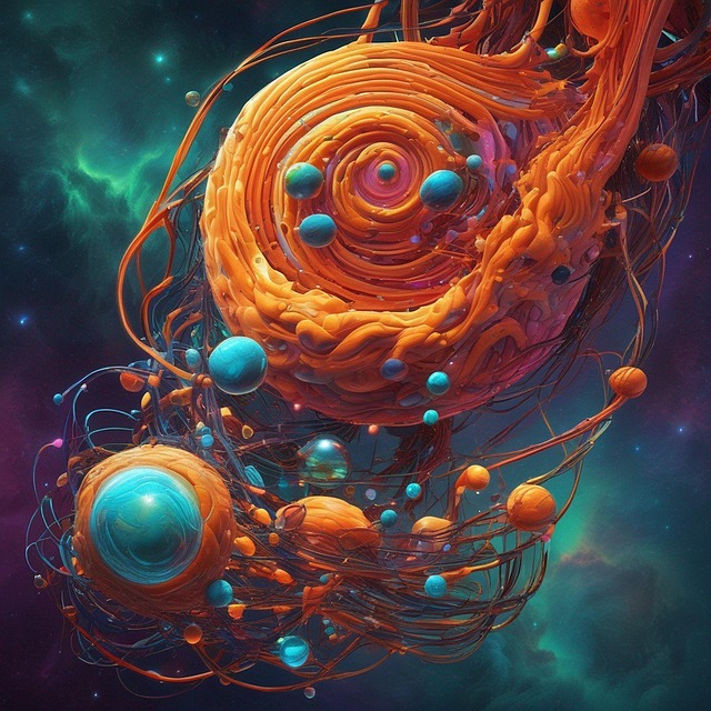 橙色的, 抽象, 绿色, 蓝色的, 人工智能绘画, Ai, 艺术, 艾艺术品