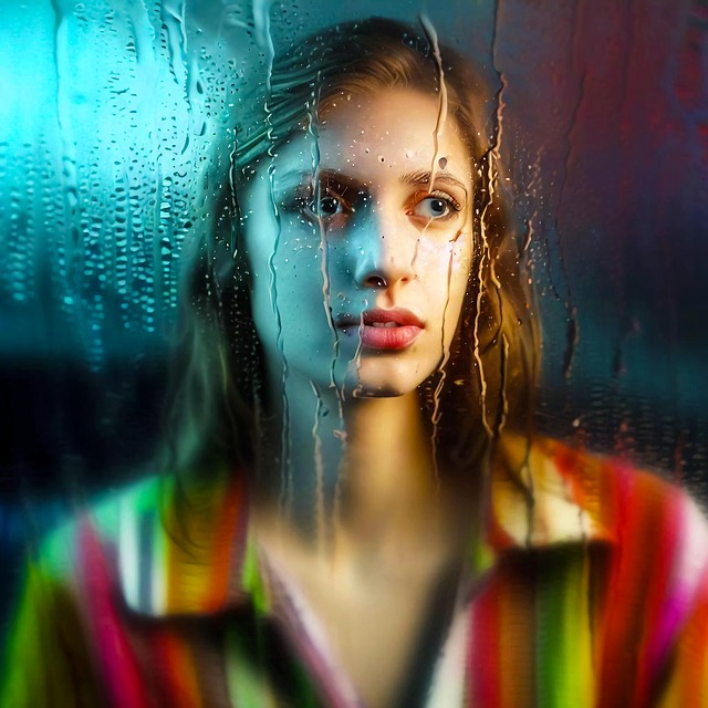 Ai Generiert, Frau, Regen, Regentropfen