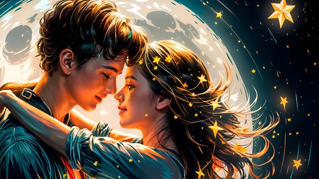 Free beautiful couple romantic couple love illustration