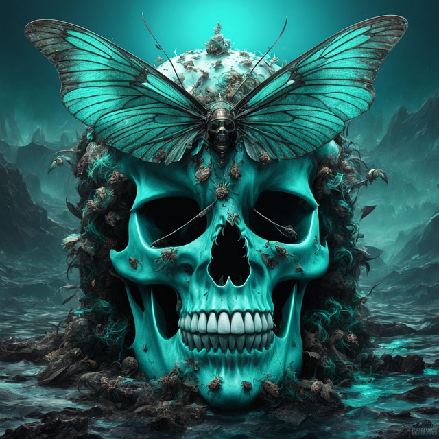 Download free HD stock image of Ai Generated Skull Free ai generated skull butterfly illustration
