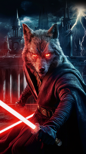 Free jedi wolf werewolf illustration