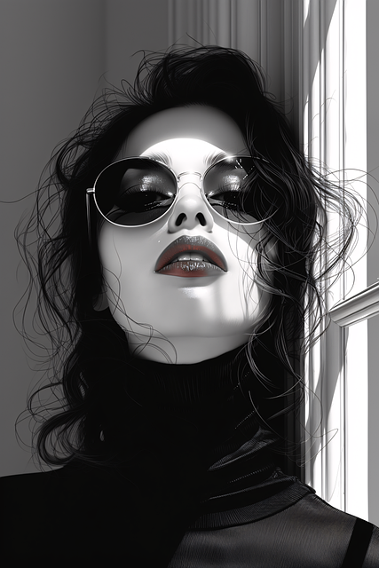 Free ai generated woman sunglasses illustration