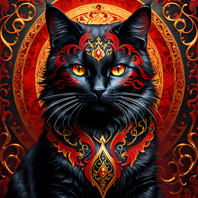 Free cat oriental cat black cat illustration