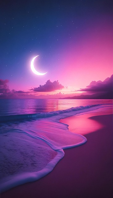 Free ai generated beach night illustration