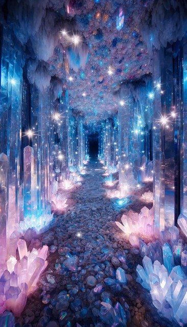 Free ai generated crystal cave illustration