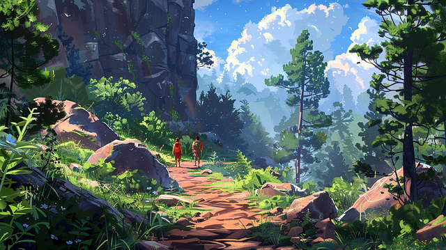Free hiking hiker nature illustration