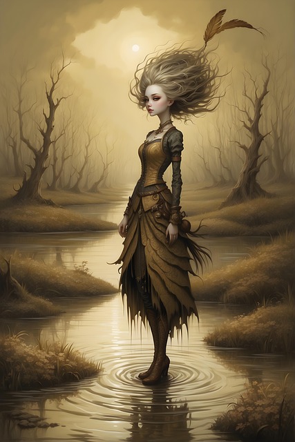 Download free HD stock image of Ai Generated Woman Free ai generated woman swamp illustration
