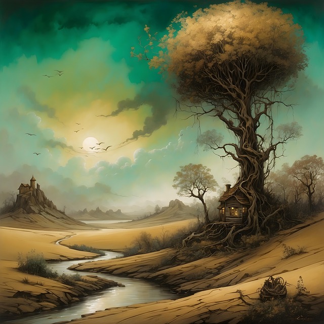 Download free HD stock image of Ai Generated Painting Free ai generated painting landscape illustration