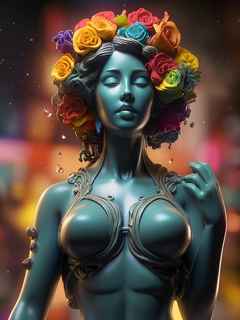 Mujer, Retrato, Pose, Cara, Estatua
