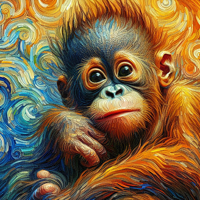 Free baby orangutan orangutan monkey illustration