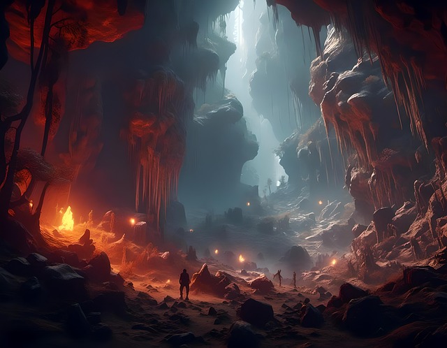 Free ai generated cavern cave illustration