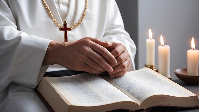 Free ai generated priest bible illustration
