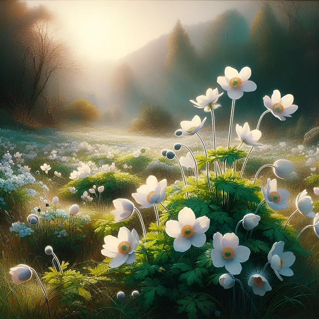 Free ai generated wood anemone anemone illustration