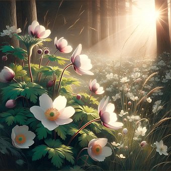 Skovanemone, Anemone, Natur, Blomst