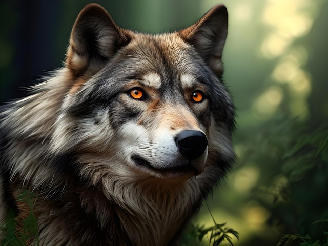 Free ai generated wolf animal illustration
