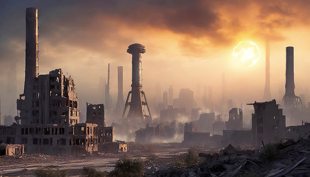Free ai generated radioactive war illustration