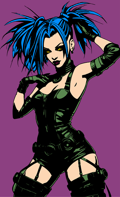 Free ai generated woman cybergoth illustration