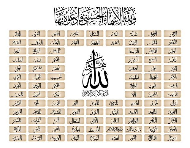 Free Allah 99 Names illustration and picture