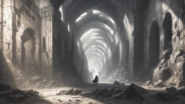 Free ai generated building ruins illustration