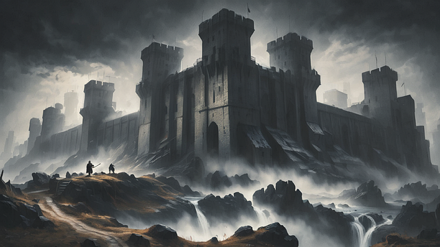 Free ai generated castle fortress illustration
