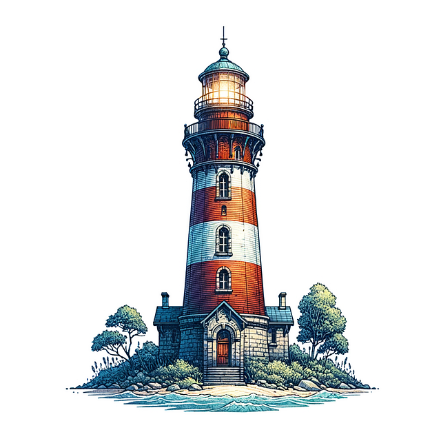 Free ai generated lighthouse tower illustration