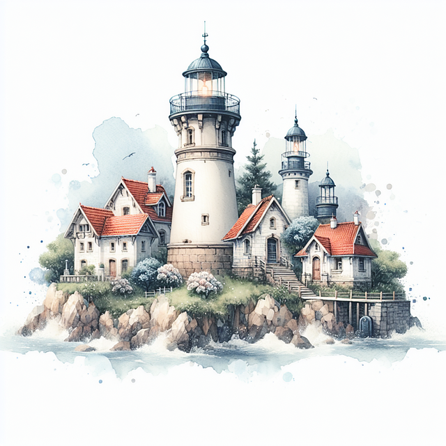 Free ai generated lighthouse tower illustration