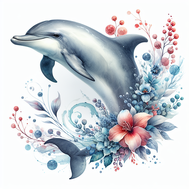 Free ai generated dolphin animal illustration
