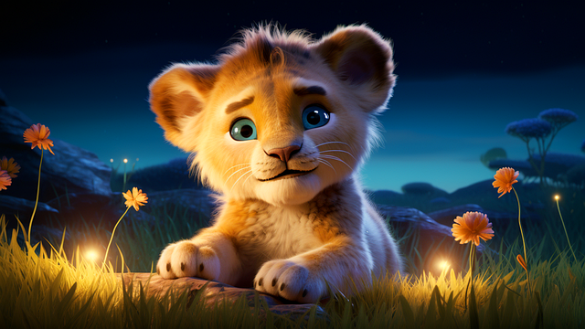 Download free HD stock image of Ai Generated Lion Cub Free ai generated lion cub lion illustration