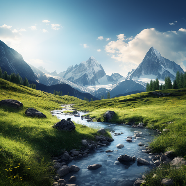 Ai Gegenereerd, Alpine, Rivier, Stromen