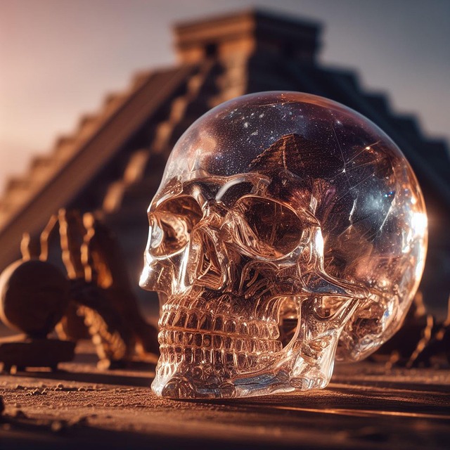 Free ai generated crystal skull illustration