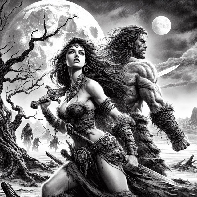 Free ai generated warrior couple illustration