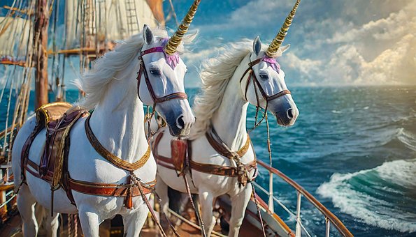 Free Ai Generated Unicorns illustration and picture