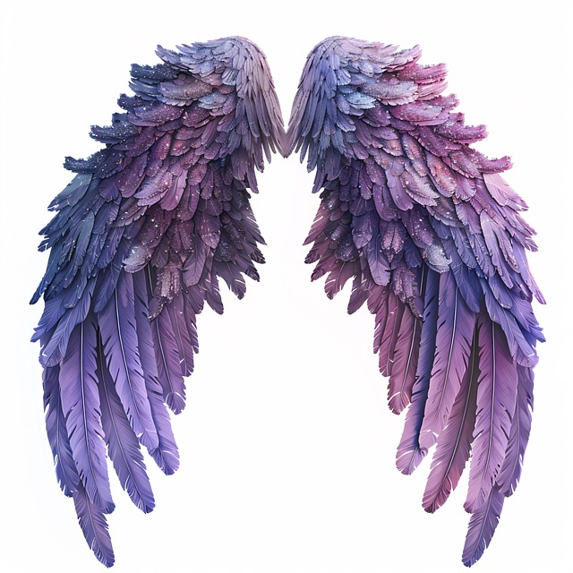 Free ai generated purple wings fantasy illustration