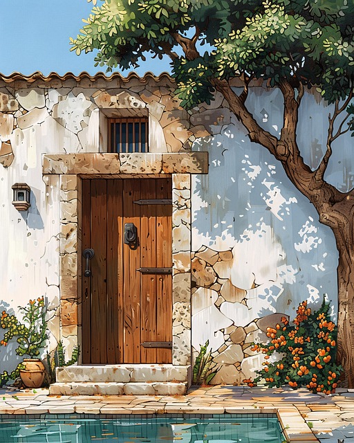 Free ai generated villa house illustration