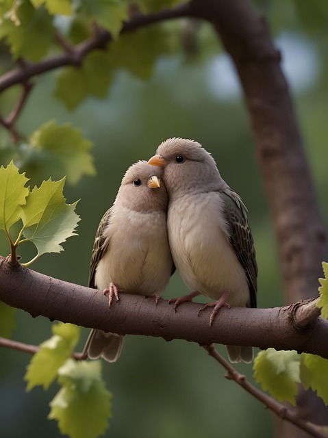 Free ai generated love birds birds illustration