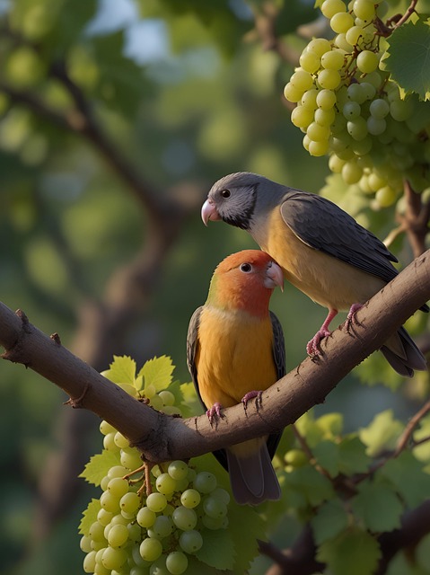 Free ai generated love birds birds illustration
