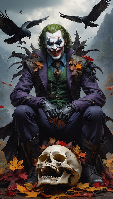 Free ai generated joker batman illustration