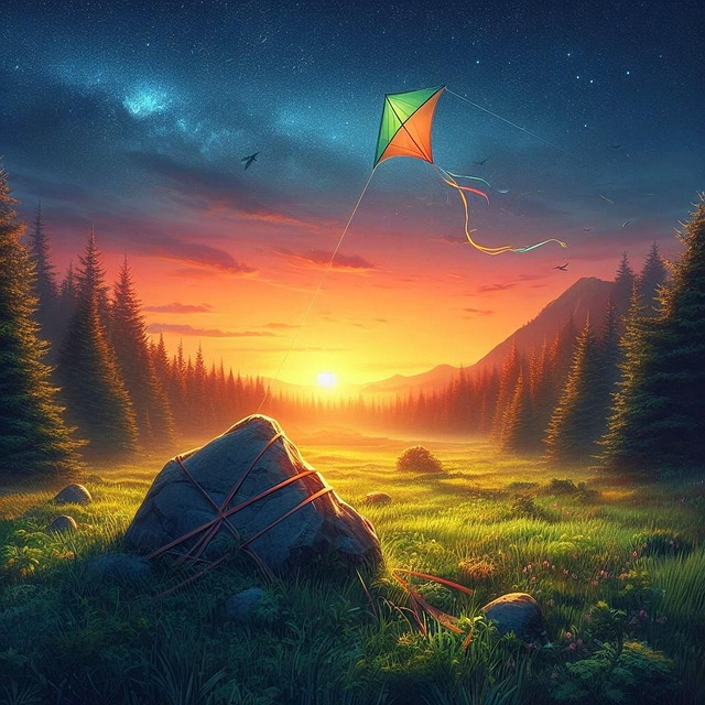 Download free HD stock image of Ai Generated Kite Free ai generated kite rock illustration