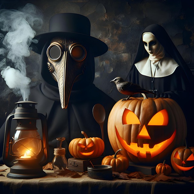Free ai generated pumpkin nun illustration