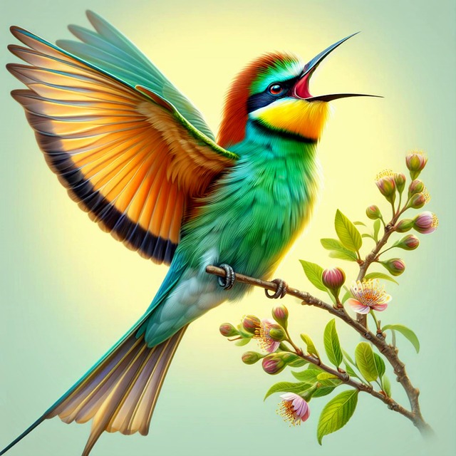 Free bienenfresser frühling rackenvogel illustration