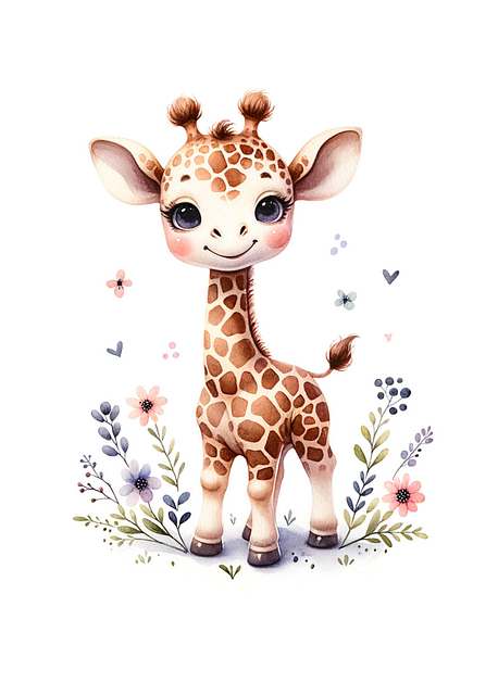 Free ai generated giraffe cartoon illustration